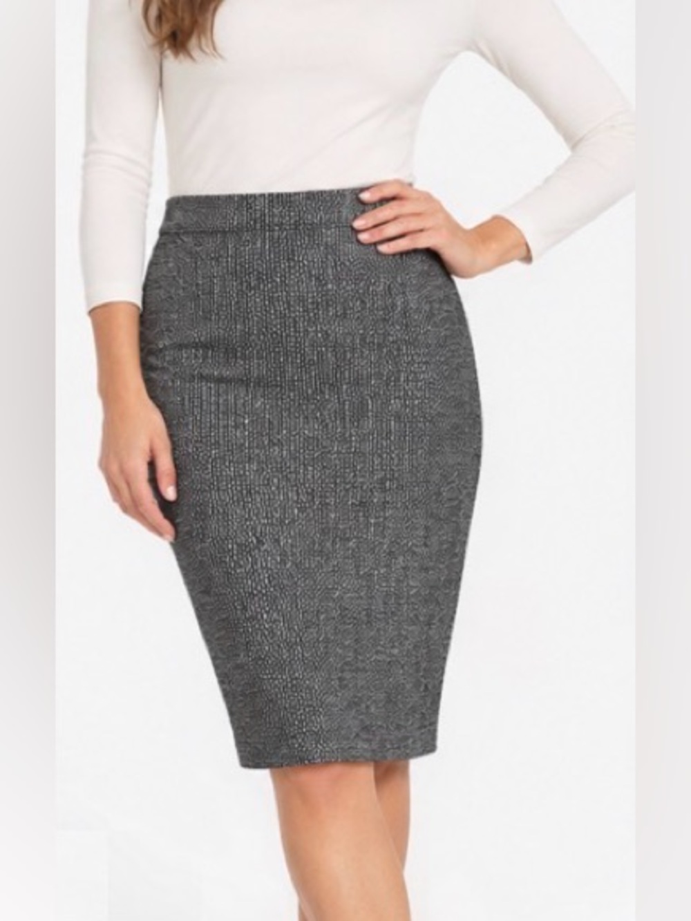 Eugen Klein NWT Black White Stretch Pencil Midi Skirt US 14 $149